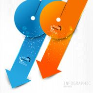 Colorful paper arrows on white background