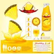 Pineapple juice infographics vector illustration