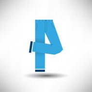 Vector Blue Jeans Letter A Symbol