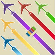Airplane infographic label vector illustration N9