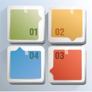 Square blocks with numbers and stikers