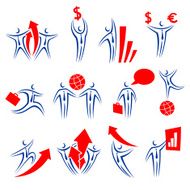 business man icons set