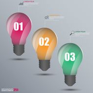 Infographics lightbulb design template N4
