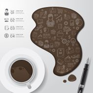 Infographics coffee shaped of Business and Finance icons set