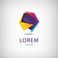 vector abstract origami colorful 3d icon N2