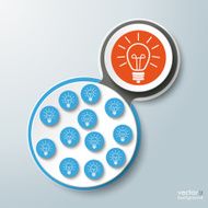 Infographic Design Connected Bulbs Blue Orange