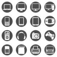 Vector Set of Digital Devices Icons N11