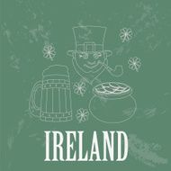 Ireland landmarks Retro styled image N2