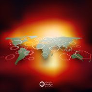 World map in perspective blurred infographic vector template for business N11