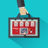 Flat design concepts bag for business meeting