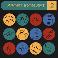 Sport icon set Flat style N3