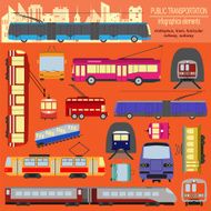 Public transportation infographics Tram trolleybus subway N6