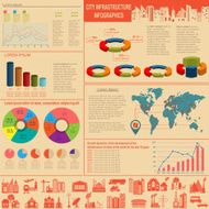 Set of elements infrastructure city vector infographics N28