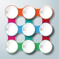 Infographic Design Colored Chains White Circles 4 Options N3