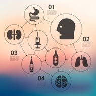 medicine infographic with unfocused background N111