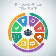 Web Infographic Timeline Pie Template Layout With Vector Icons N19