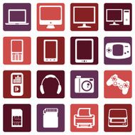 Vector Set of Digital Devices Icons N12