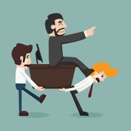 Businessman carrying boss