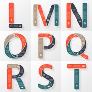 Vector font infographic diagram with letters N3
