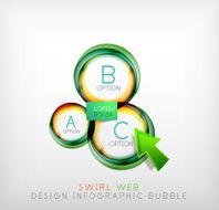 Swirl web design infographic bubble - flat concept N3