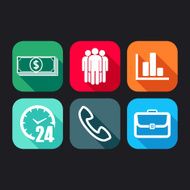 flat icons for web and mobile applications with business signs N2