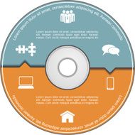 Infographics template with compact disk N2