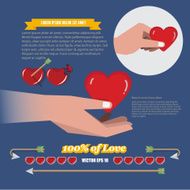 heart and hand infographic love concept - vector illustration