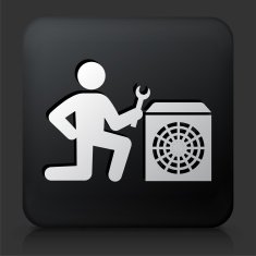 Black Square Button with Fixing Fan