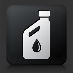 Black Square Button with Car Oil Bottle