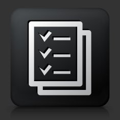 Black Square Button with Check List Icon N2