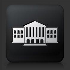 Black Square Button with Building Icon N44