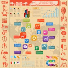 Car service repair Infographics N35