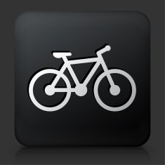 Black Square Button with Bicycle N2