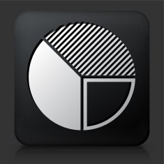 Black Square Button with Pie Chart Icon