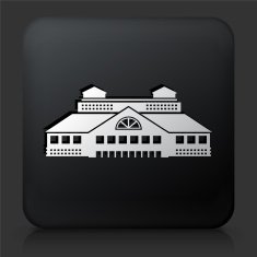 Black Square Button with Building Icon N45