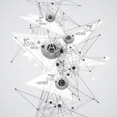 White abstract graph