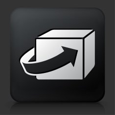 Black Square Button with Box Delivery Icon