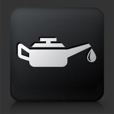 Black Square Button with Oil Change Icon