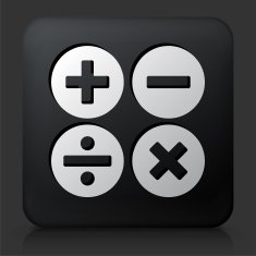 Black Square Button with Math Symbols