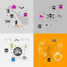 Halloween flat infographic N322