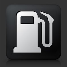 Black Square Button with Gas Pump N6