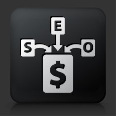 Black Square Button with Search Engine Optimization & Money