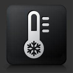 Black Square Button with Thermometer N3