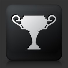Black Square Button with Trophy N16