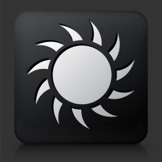 Black Square Button with Sun N4