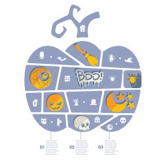 Halloween flat infographic N325