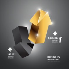 Infographic Gold arrow Template Business Concept Vector N2
