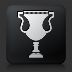 Black Square Button with Trophy N17