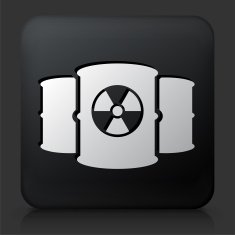 Black Square Button with Nuclear Barrels