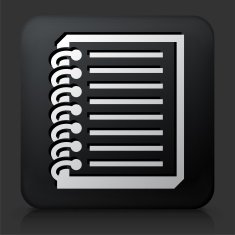 Black Square Button with Binder Journal